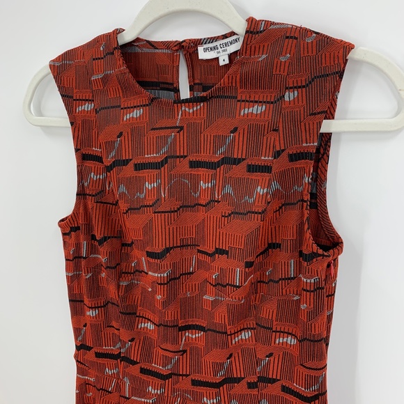 Opening Ceremony Geometric Print Fit and Flare Dress Sz 4 ASO TV - Picture 3 of 13